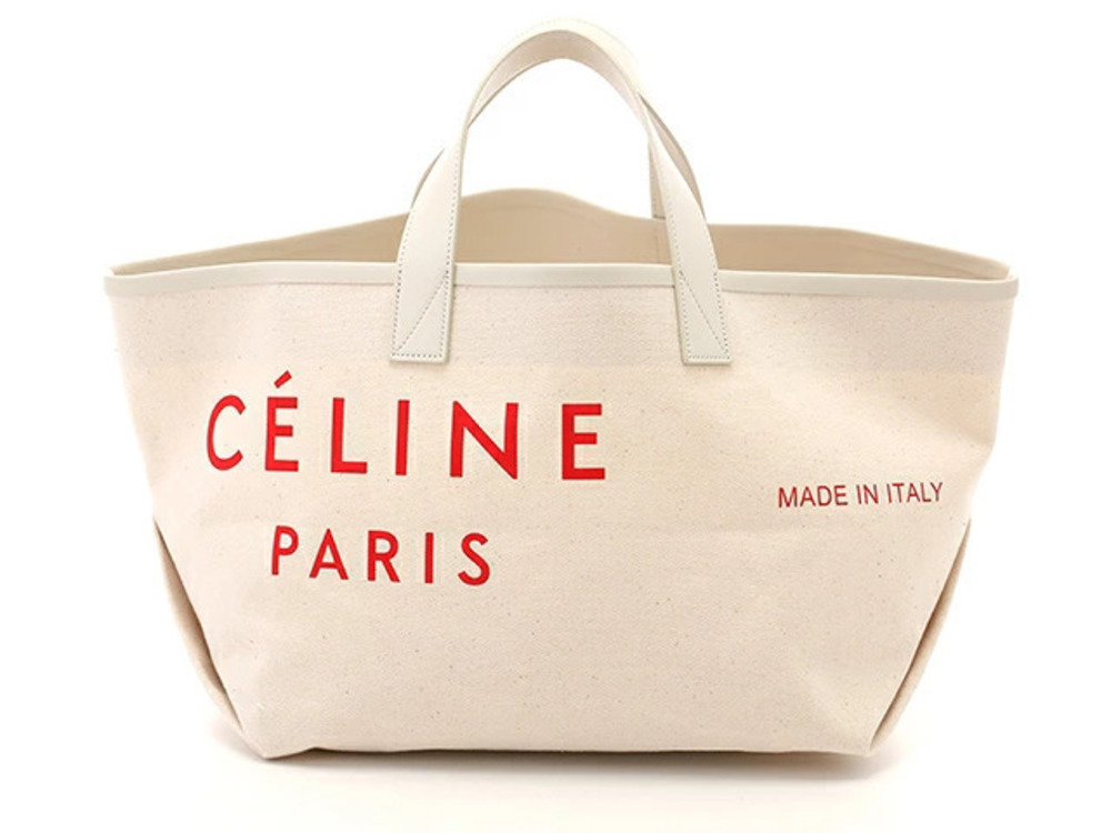 Celine Bag Handbag Tote Cabas Beige Cream